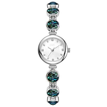 Imagem de ADSBIAOYE Relógios femininos de luxo cristal diamante pulseira relógio moda senhoras vestido quartzo relógio de pulso à prova d'água, 01 Prata, Decoração de moda