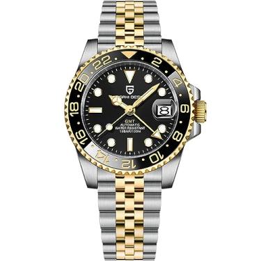Imagem de CADISEN Pagani Design 1662 GMT Relógio Mecânico Automático Masculino Aço Inoxidável Vidro Safira Mergulhador Relógio Masculino Esportivo 40 mm Data 100M Impermeável Reloj Hombre, Jubileu, ouro,