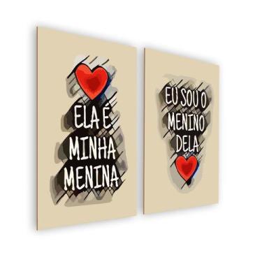 Imagem de Quadro/Placa Decorativa MDF 20x28xm s/ Moldura Tema Namorados - I Love