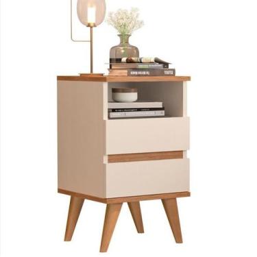 Imagem de Mesa de Cabeceira Quarto Mesinha Apoio Lateral Cama Box Casal Estilo N