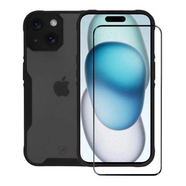 Imagem de Kit Capa Dual Shock Sense e Pelicula Ultra Glass para iPhone 15 - Gshield