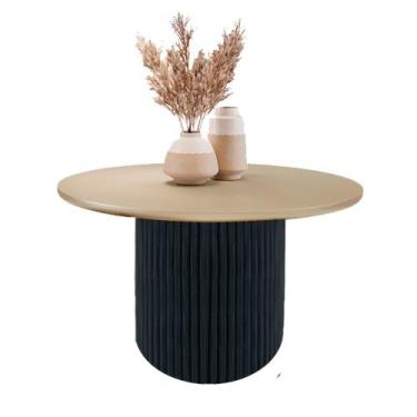 Imagem de Mesa de Centro Decorativa Lua 03 D80cm em Madeira Maciça - Ébano - LIN