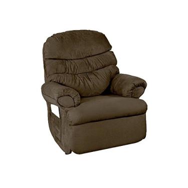 Imagem de Poltrona do Papai Barão Reclinável Veludo Liso Marrom - Império Estofados