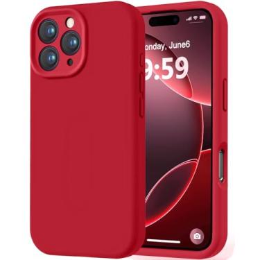 Imagem de LOVE 3000 Capa projetada para iPhone 16 Pro Max, silicone premium com forro de microfibra macio antiarranhões, capa protetora à prova de choque para homens, mulheres e meninas de 6,9 polegadas