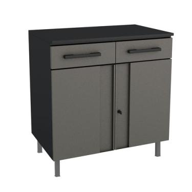 Imagem de Balcão Multiuso Aço Telasul Multibox Cinza/Preto, Cinza e Preto