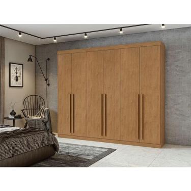 Imagem de Guarda Roupa Casal Ambiente Bertha 6 Portas Amêndoa Clean - Lopas