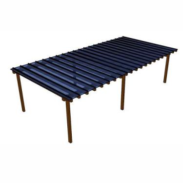 Imagem de Kit Policarbonato Azul 4mm 10,00m x 6,00m - Perfis Naturais - RM Polic