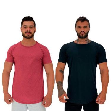 Imagem de Kit 2 Camiseta Longline MXD Conceito Slim Cores Básicas e Mescladas Li
