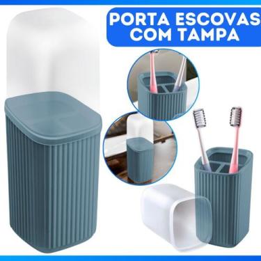 Imagem de Porta Pasta De Dente E Escovas Organizador Com Tampa Moderno - Usual U
