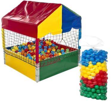 Imagem de Casinha Piscina de Bolinhas Nacional Premium Quadrada Pequena 1,00m 50