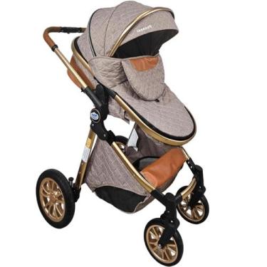 Imagem de Carrinho de Bebe Moises Passear Baby Ares Plus 3 em 1 Marrom