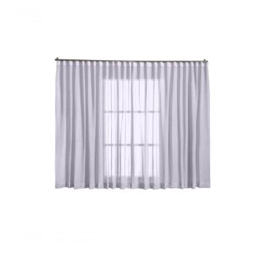 Imagem de Cortina Linho Tecido 4,00x2,30 Para Trilho Suíço Cinza