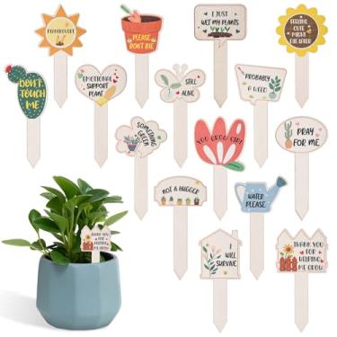 Imagem de 15 etiquetas engraçadas, marcadores de jardim à prova d'água, placas de nome de jardim, estacas