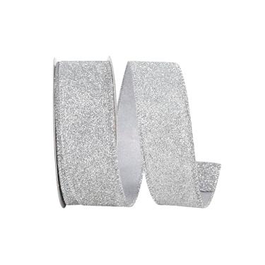 Imagem de Reliant Ribbon Fita de borda com fio de valor metálico com glitter, prata