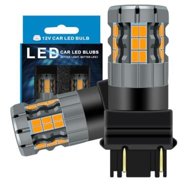 Imagem de Zyvirexa Lâmpadas LED de seta 3157 compatíveis com Toyota Corolla 1998-2013 (frente) e 2007, 2008 (traseira), lâmpada 3357 3457, amarelo âmbar, plug and play, pacote com 2