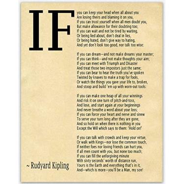 Imagem de Impressão artística de poema IF por Rudyard Kipling - IF Poster Wall Art - If You Can de Kipling (5 x 7, pergaminho)