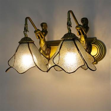 Imagem de Luminária de parede retrô americana, simplicidade mediterrânea, sala de estar, restaurante, quarto, estudo, vila, hotel, café, bar, corredor, cômoda, luz (L, 2 luzes)