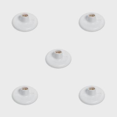 Imagem de Conjunto de 5 Plafon Redondo de Sobrepor 100w Bocal Porcelana E27 Branco