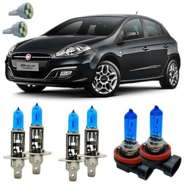 Imagem de Kit Lampadas Super Branca 8500k Bravo 2010 A 2016 + Led T10 - Cinoy/Qu