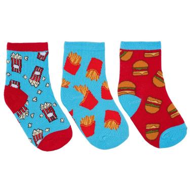 Imagem de Kit 3 Pares Meia Soquete Infantil Pimpolho Algodão Estampada Menino