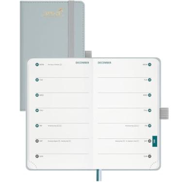 Imagem de BEZEND Agenda Academic Planner 2025 2026 com 2 colunas, diário semanal e mensal, livro de calendário de 18 meses com suporte para caneta, livro de agenda pequeno de 8,9 cm x 15,2 cm, capa dura de