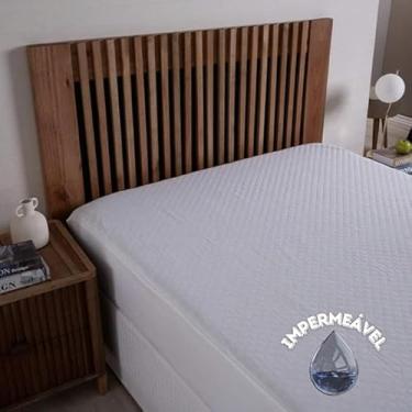 Imagem de Capa de Colchão Impermeável Matelado Solteiro Branco (Cinza, Queen)
