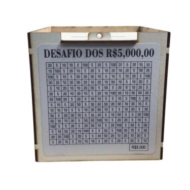Imagem de DESAFIO Cofre Mdf - Guarde Dinheiro Fácil - Junto 5Mil/10Mil/20Mil - A