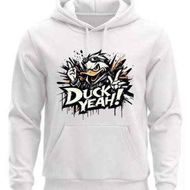 Imagem de Moletom Flanelado Com capoz Personalizado Duck Yeah - Hs, Branco, GG