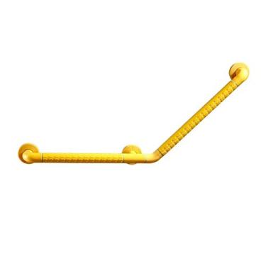 Imagem de XNXWDZ Corrimãos de parede para banheiro com deficiência, corrimãos de suporte curvos, corrimãos de segurança de aço inoxidável para idosos (amarelo 50 cm)