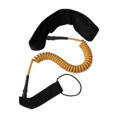 Imagem de Deevoka Surf Board Leashing Surfing Leash Premium, Fique, corda telescópica da cintura da placa de surf, tornozelo, Amarelo