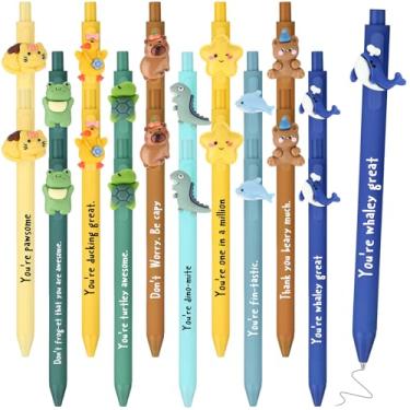 Imagem de TecUnite 100 canetas esferográficas inspiradoras a granel, motivacionais, engraçadas, animais fofos, presentes de formatura, agradecimento, presentes para colegas de trabalho, professores, alunos