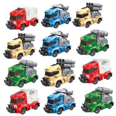 Imagem de Kit 12 Carrinho fricção brinquedo caminhão lembrancinha festa infantil