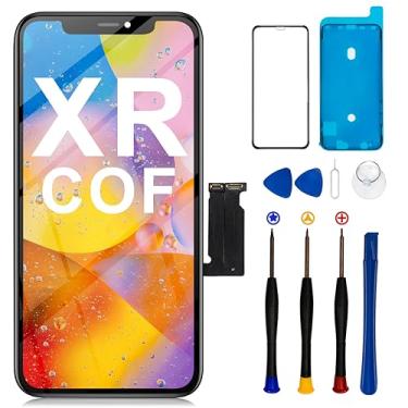 Imagem de SIMDOG Kit de substituição de tela para iPhone XR COF Full HD LCD 15.5 cm (Modelo A1984, A2105, A2106, A2108) Moldura digitalizadora de tela sensível ao toque 3D com ferramenta de reparo..