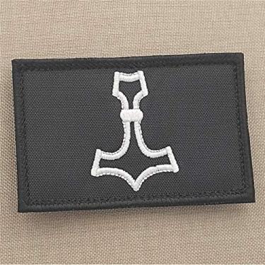 Imagem de Mjolnir 2 x 3,25 martelo Thor Hammer Norse Viking Morale Tactical Military Hook Patch