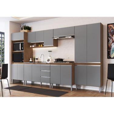 Imagem de Cozinha Modulada 6 Peças Athena Freijó Cinza Megasul - IRM