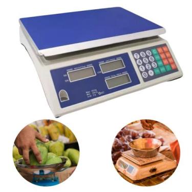 Imagem de Balança Digital 40kg para Comércio com Bateria Interna e Display Ilumi