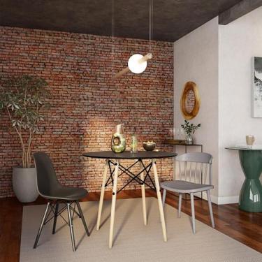 Imagem de Mesa de Jantar Redonda Breda Preto 90 cm - Mobly