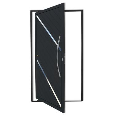 Imagem de Porta Pivotante Lambril Duna Com Puxador Super 210cm X 120cm Brimak Preto