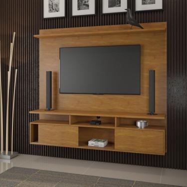 Imagem de Estante Home Suspensa Para Tv Até 70 Polegadas 2 Portas 2 Prateleiras Noel Viero Mel