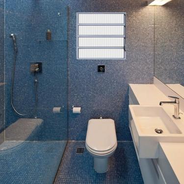 Imagem de Janela De Alumínio Basculante 80X60Cm Branco