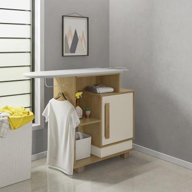 Imagem de Armário Multiuso Com Tábua De Passar 1 Porta Havaí Cinamomo/Off White