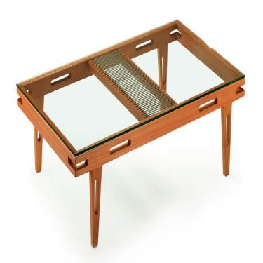 Imagem de Mesa De Centro Los Ozki 90 Cm X 90 Cm Madeira Eucalipto Cedro Corda Redonda Rami E Tampo De Vidro