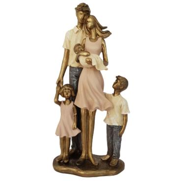 Imagem de Escultura Casal Com Filhos Em Resina 25.50cm