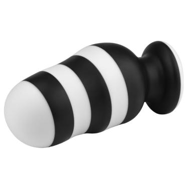 Imagem de Plug Anal 7.0" X-missioner Listrado - Lovetoy - Preto Com Branco