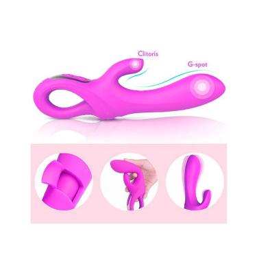 Imagem de Vibrador Ponto G E Estimulador De Clitóris 9 Vibrações Daggers - S-hande - Roxo