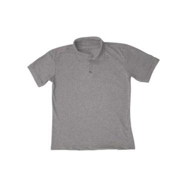 Imagem de Camiseta Gola Polo Masculina Cinza Lisa - Wju Jeans, GG, Cinza