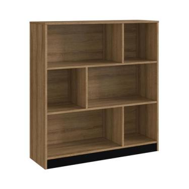 Imagem de Estante Livreiro para Escritório 6 Nichos B25 Emovell, Mel e preto