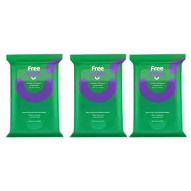 Imagem de Lenço Umedecido Antisséptico Free Wipes C20 Kit 3 Unidades