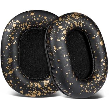 Imagem de SOULWIT Almofadas De Substituição Para Fones Ouvido Audio Technica Ath M50X M50Xbt M50Rd M40X M30X M20X Msr7 Sx1 Monitor, Com Couro Proteína Mais Macio, Espuma Alta Densidade - Preto Dourado