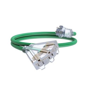 Imagem de PLUGTUL Cabo De Extensão Externo 6 Pés, 12/3 Polegadas, Com 3 Saídas, Calibre 12 Resistente, Pinos, À Prova D'Água, Extremidade Iluminada, 15A, 12Awg, 1875W Sjtw - Ótimo Para Garagem, Jardim E Casa,